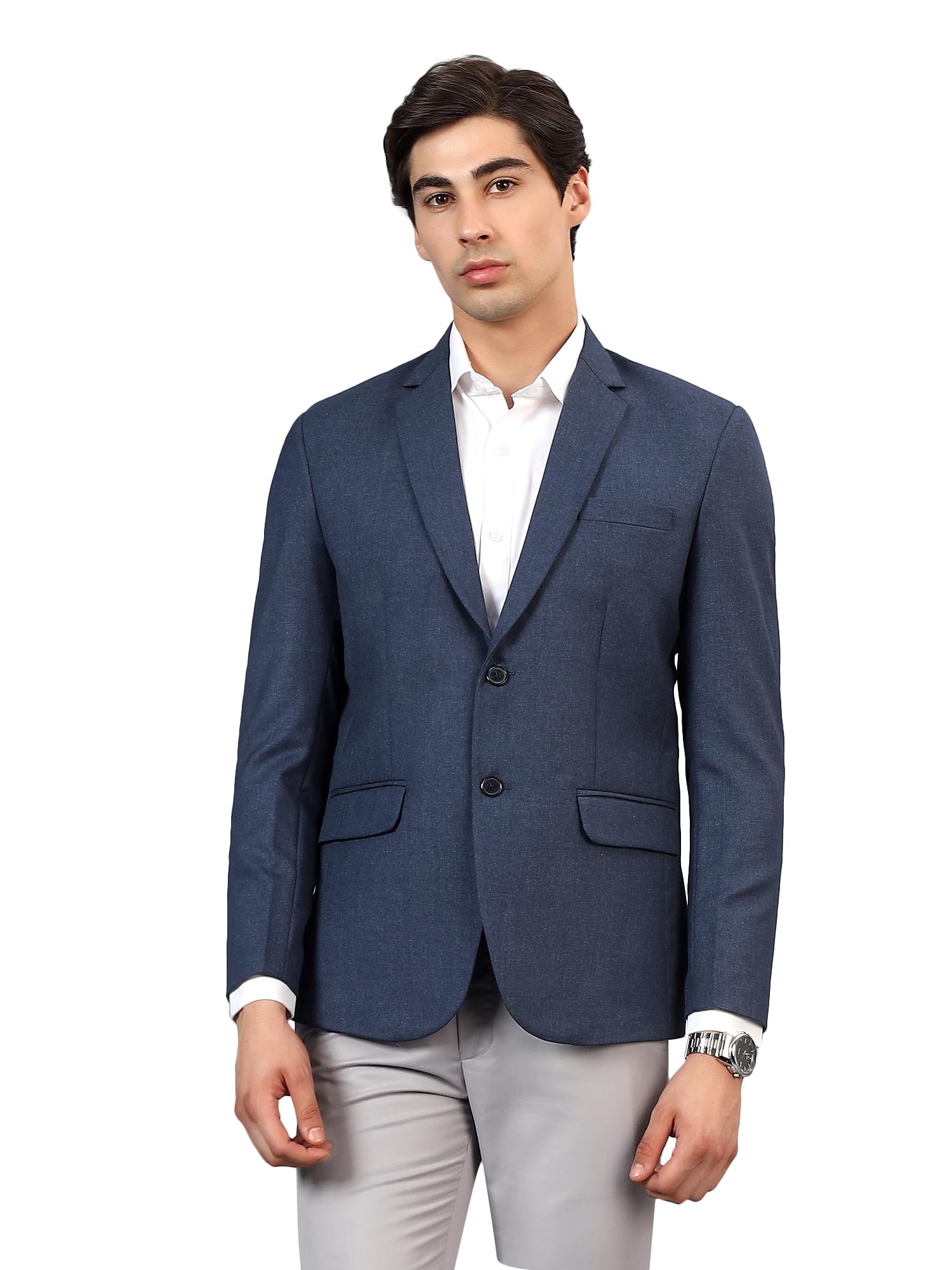 rb rajniti blazer Men's Pinstripe Double-Breasted Blazer, Slim Fit, Notch Lapel, Formal-picture-25