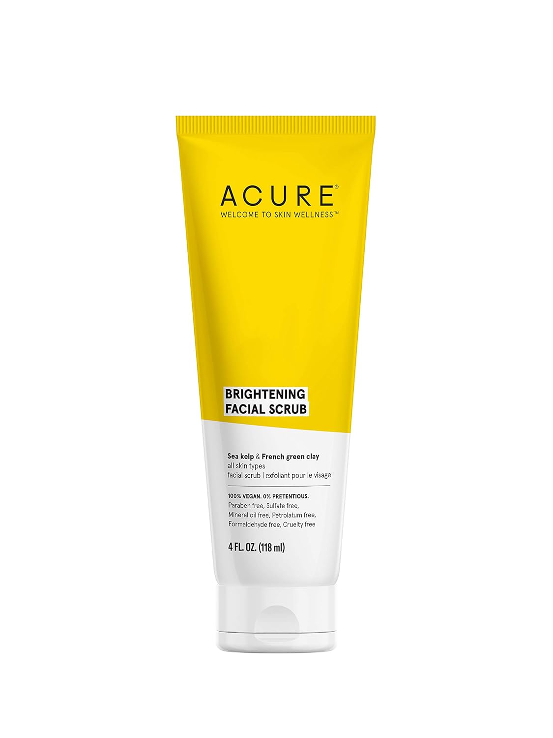ACURE Incredibly Clear Charcoal Lemonade Facial Scrub | 100% Vegan | For Oily to Normal & Acne Prone Skin | Charcoal, Lemon & Blueberry - Exfoliates & Detoxifies | 4 Fl Oz (Packaging May Vary) : Beauty & Personal Care