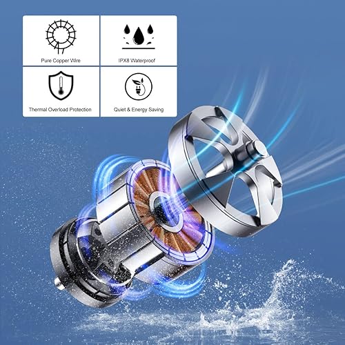 Miniatura 2 de SHANGDA Bomba de agua para drenaje de piscina, bomba de sumidero portátil, bombas sumergibles para jardín, sótanos, barriles de lluvia,