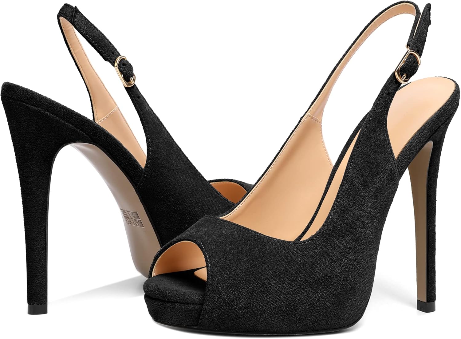YODEKS Women's Peep Toe High Heel Slingback Pumps Platform Stiletto Heel Party Dress Shoes - Image 8