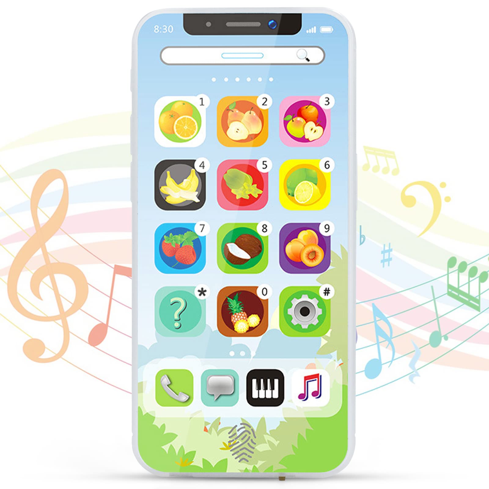 Baby Phone Toys for 1-3 Year Old Kids Mobile Phone Toy Fake Phone Toys for Toddler Baby Mobile Phone Play Phone Toys Age 1 2 3 Birhtday Present Gifts Toy for Baby 1-3 Year Old (blue)