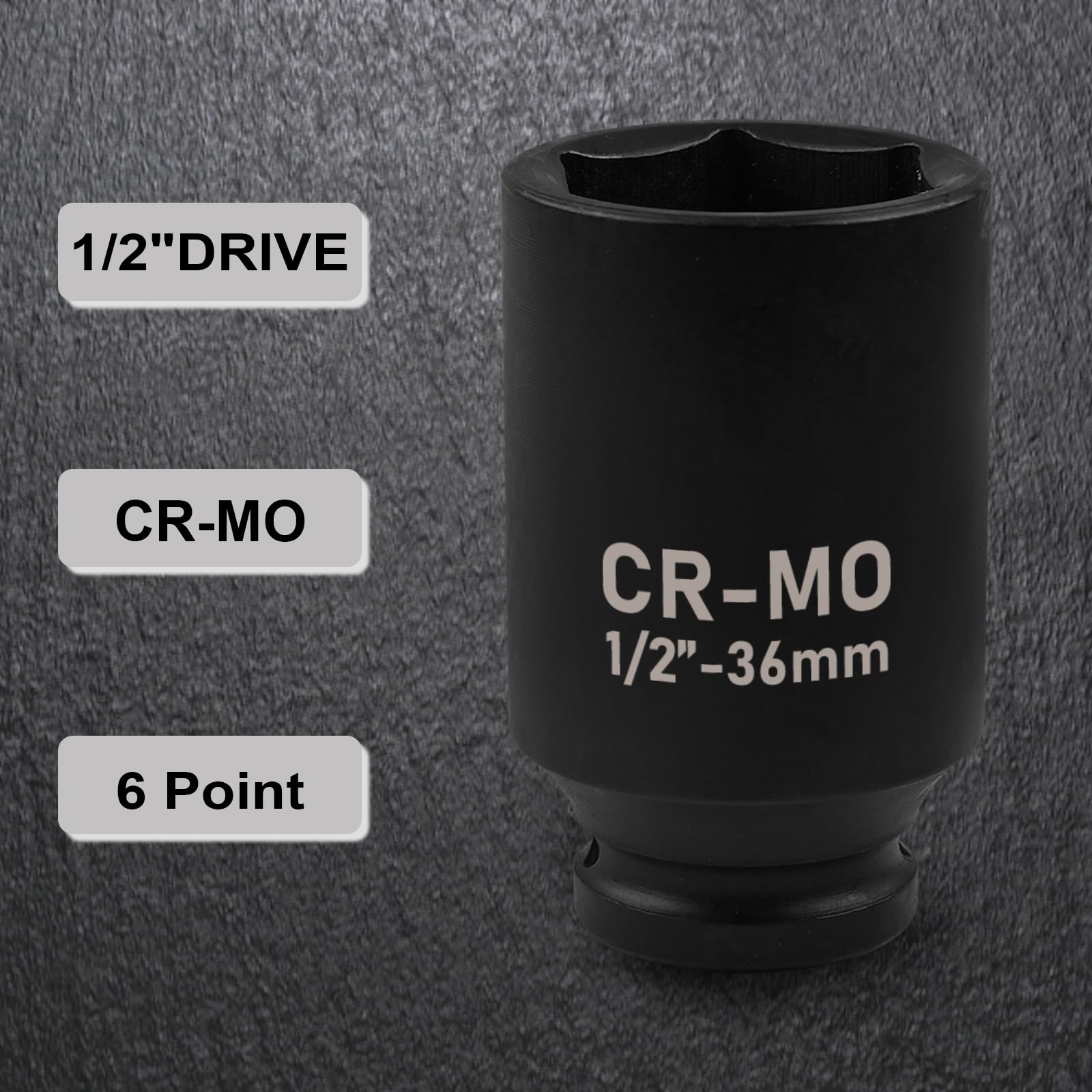 EGOFIX 1/2" Drive Deep Impact Socket, 32mm Metric Socket, Axle Nut Socket CR-MO 6 Point for Easy Removal of Axle Shaft Nuts - Image 4