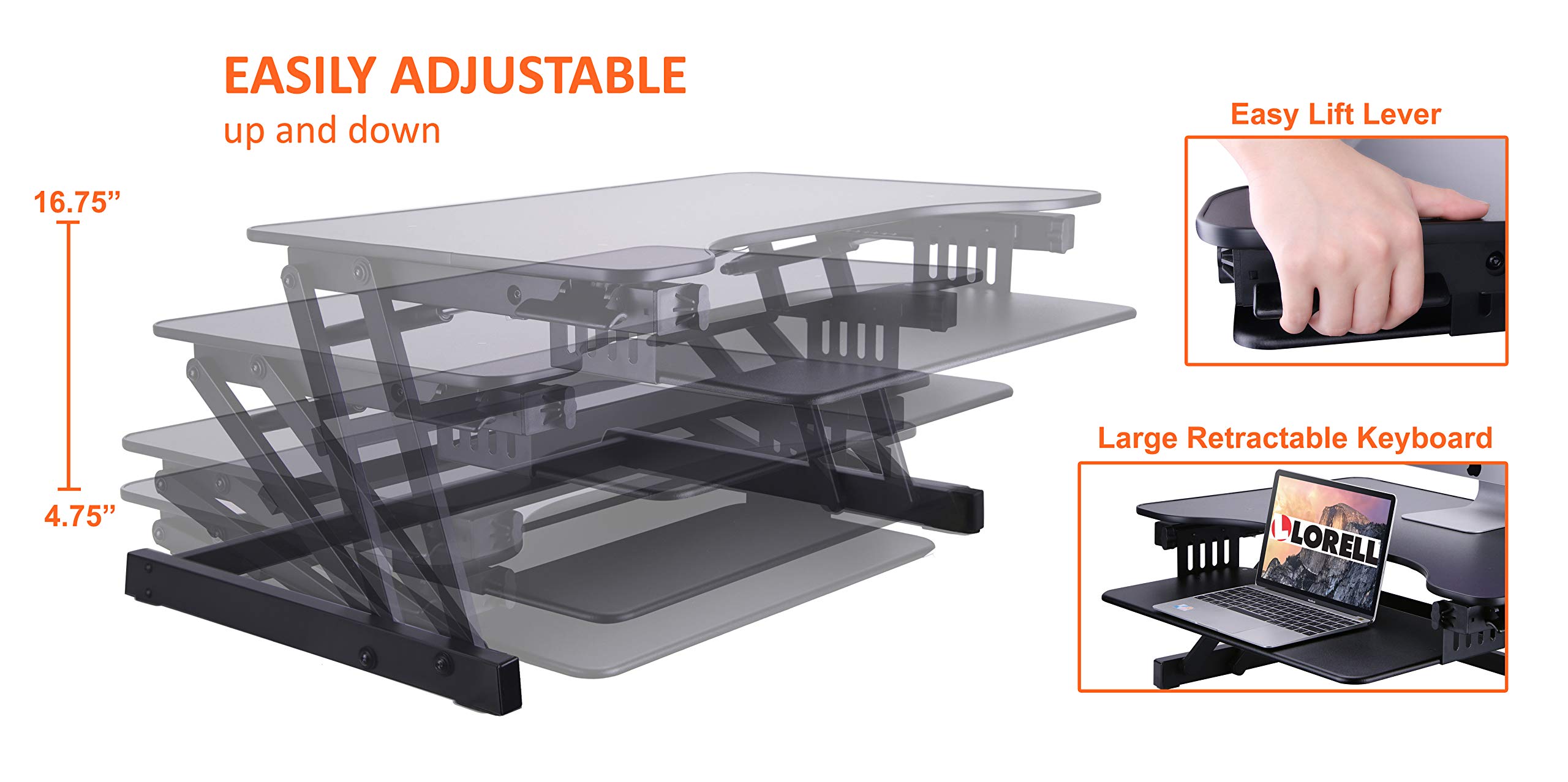 Lorell 99759 Deluxe Adjustable Desk Riser