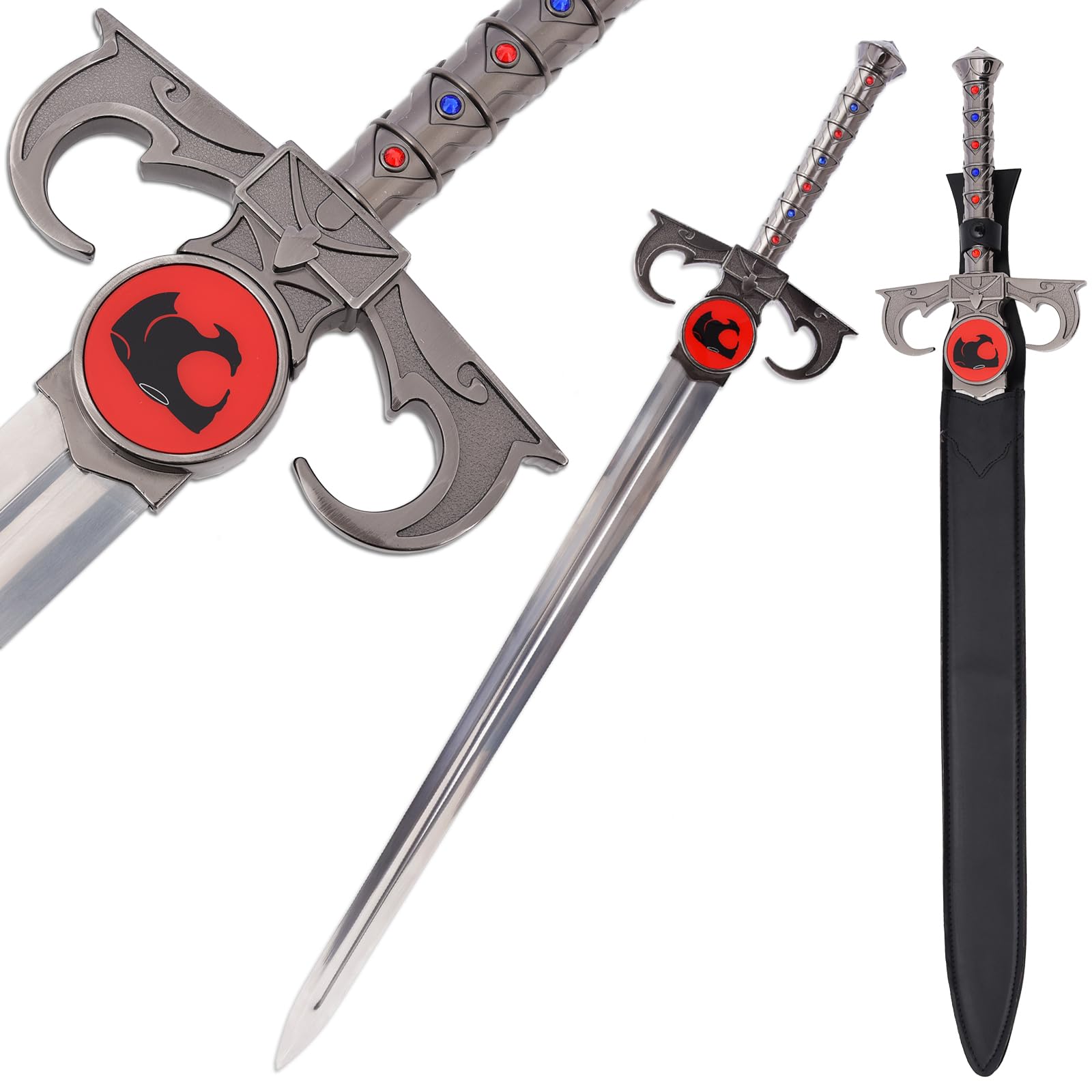 ZiQing Handmade True Metal Tiger-cat Thunderbolt Mystic Sword, Sword of Omens, Eye of Thundera/Tygra, Cosplay Anime Sword