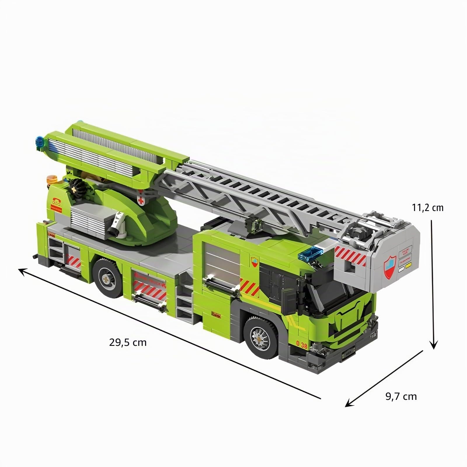 Technik LKW Klemmbausteine Set, Feuerwehrauto Bausteine, Leiter-Feuerkran Montagesatz Spielzeug, Geschenk für Erwachsene und Kinder, Kompatibel mit L***, 829 Teile