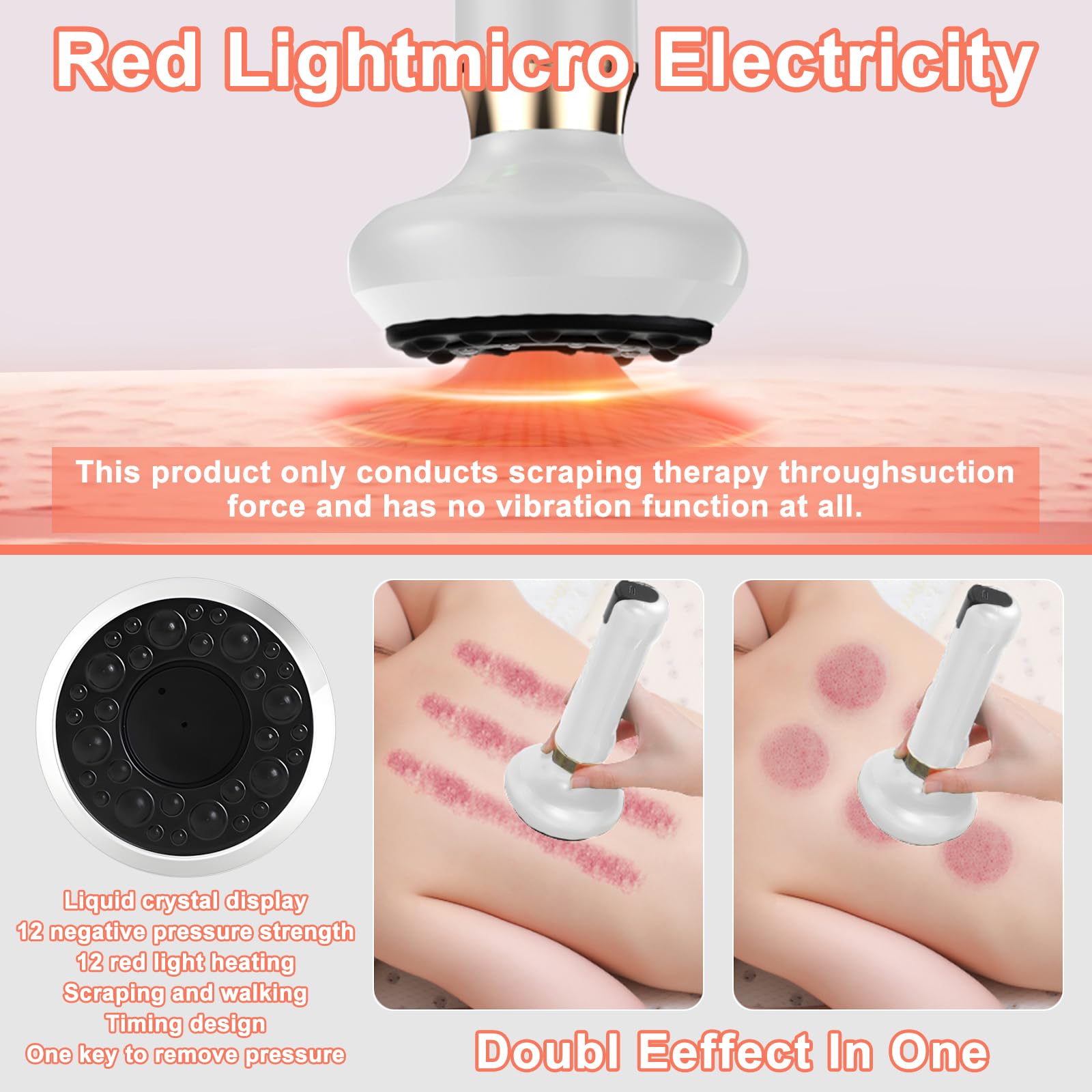 Dispositivo de Masaje de Ventosas Eléctrico,Masajeador Anticelulítico para Piernas/Abdomen/Manos, Dispositivo Anticelulítico,Cámara de Drenaje Linfático con 12 Programas y 4 Modos (Blanco)