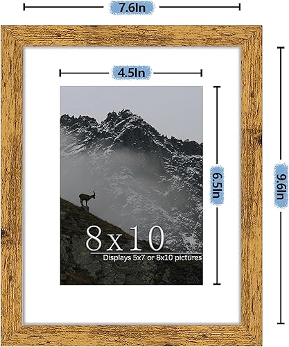 Vista 112 de Picrit Juego de 7 portarretratos de 5 x 7 pulgadas, para exhibición de 5 x 7 con paspartú o de 4 x 6 sin paspartú, marcos de fotos para montaje
