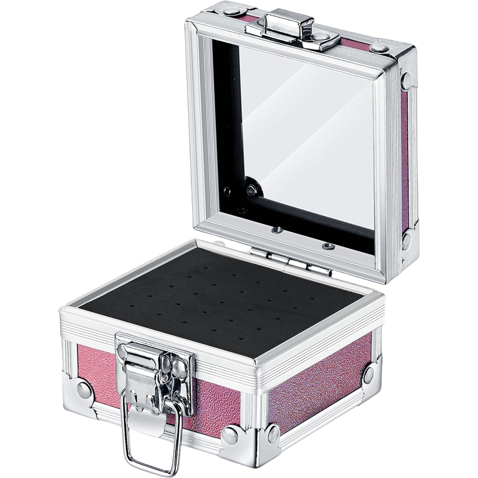 LXIANGN Aufbewahrungsbox Für Nagelbohrmaschine & Bits – Transparent, Pink, Mit 10 Löchern, Ideal Für Nagelstudio & Zuhause