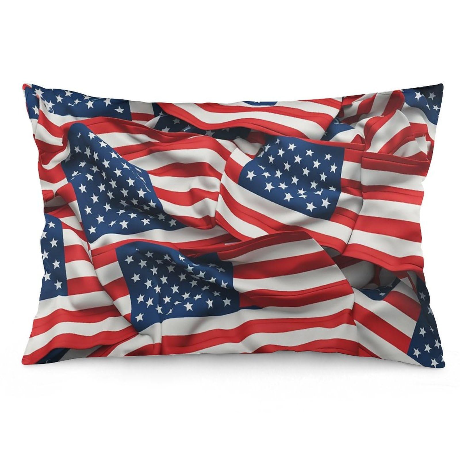 NTVOWPZO 2 Pack Decoration Throw Pillow Covers 12 "x20 Pillowcases Covers USA Flag Pillowcases Modern Farmhouse Home Decor Sofa Cushions Covers for Couch Bed Living Room