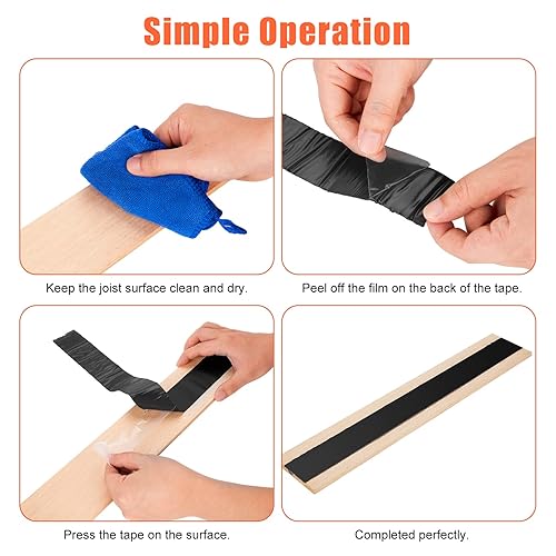 Miniatura 2 de WELLUCK Cinta de viguetas para cubiertas, cinta de viguetas de butilo de 4 pulgadas x 50 pies, cinta de butilo impermeable para vigas y vigas, 1