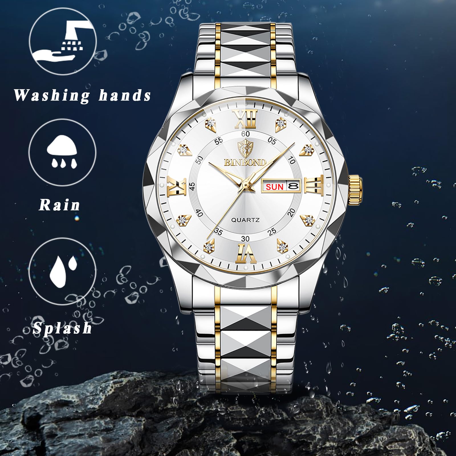 JewelryWe Uhren Herren Damen Analog Quarz Armbanduhr 30m Wasserdicht Edelstahl Armband Geschäfts Beiläufige Uhr mit Leuchtend Zeiger und Uhrenwerkzeug, Verschiedene Modelle