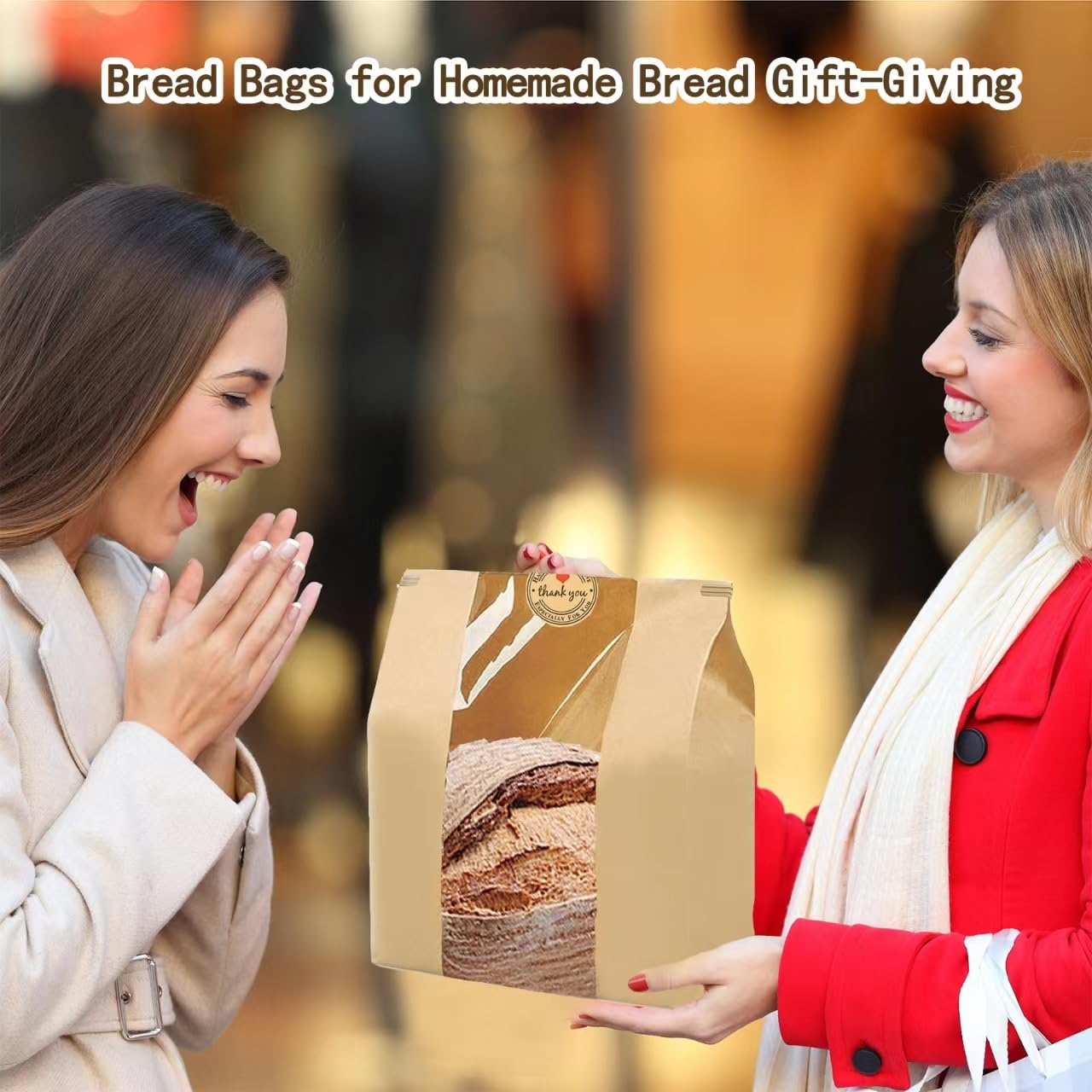 100 bolsas de papel para pan casero, bolsas de pan de masa madre para pan casero, bolsas de pan de masa madre para pan casero, bolsas de pan de almacenamiento de masa madre con ventana para pan,