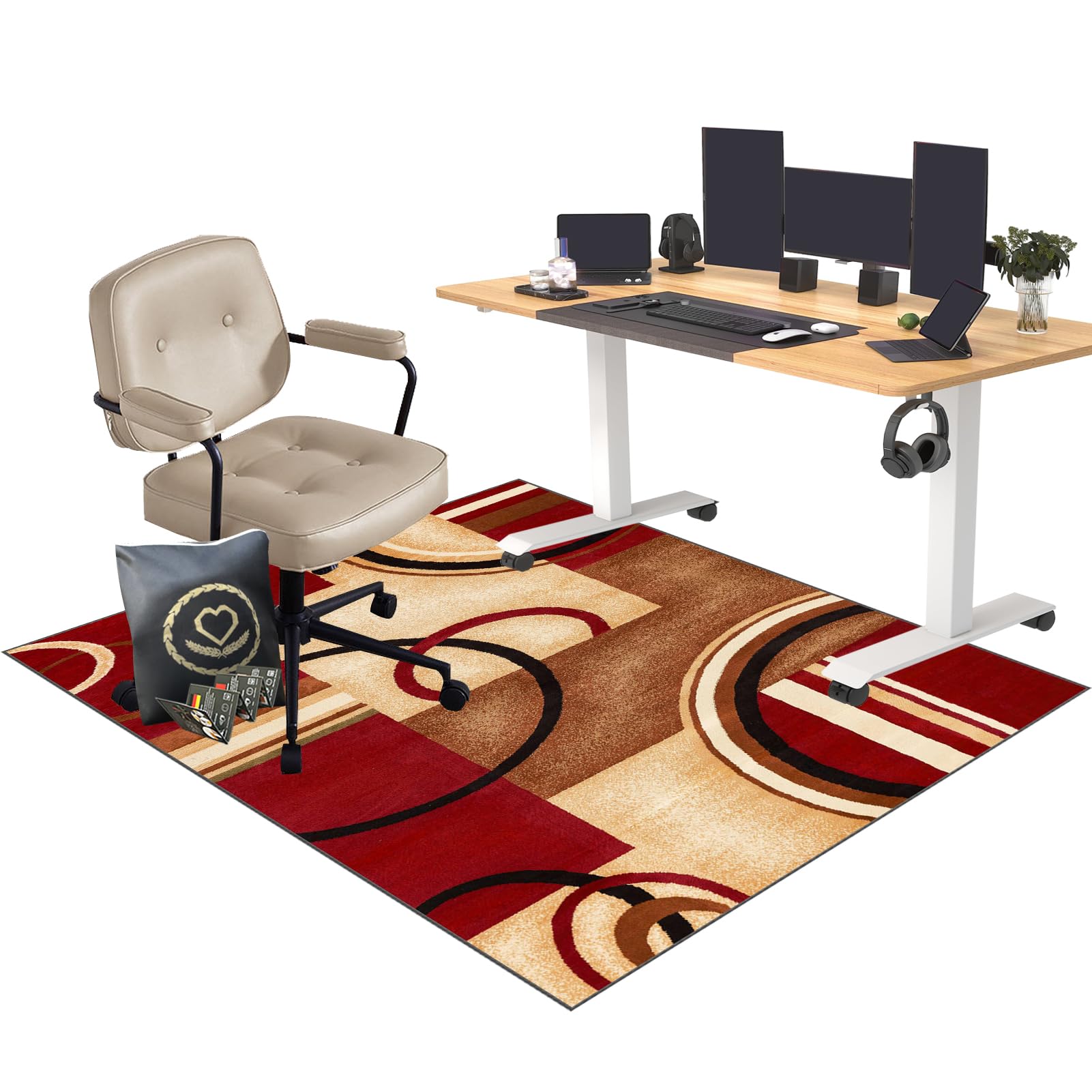 CCTSA 100 x 140 cm Heavy Duty Office Chair Mat for Hard Floors | Floor Protector for Rolling Chair | Desk Protector Mat | Floor Protection Mat | Gaming Chair Mat for Carpet Floors