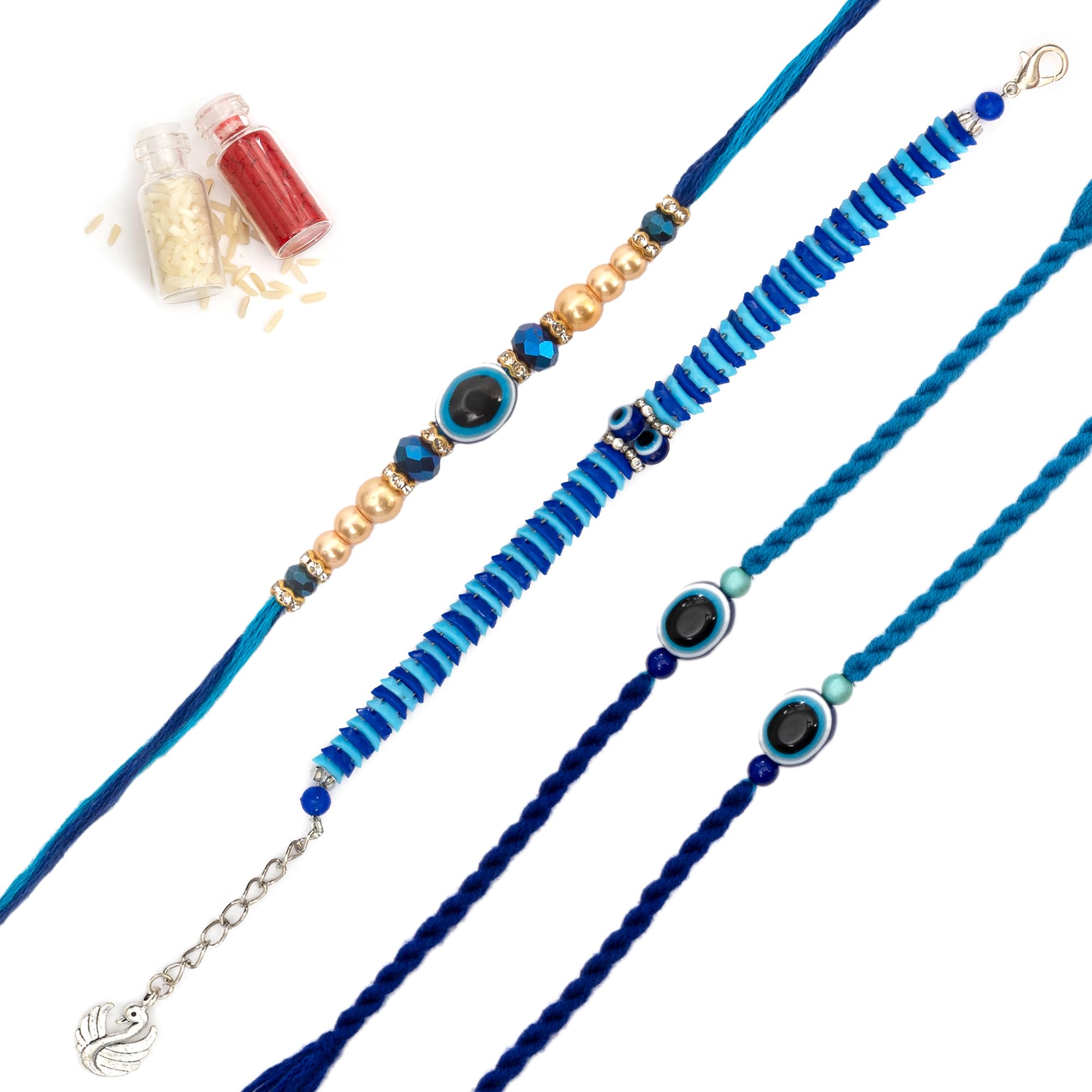 To The Nines Evil Eye Bhaiya Bhabhi Rakhi with 2 Kids Rakhi, Greeting Card & Tilak Material – Bracelet Rakhi Set (B0D7M3KMD2) Amazon Price History, Amazon Price Tracker