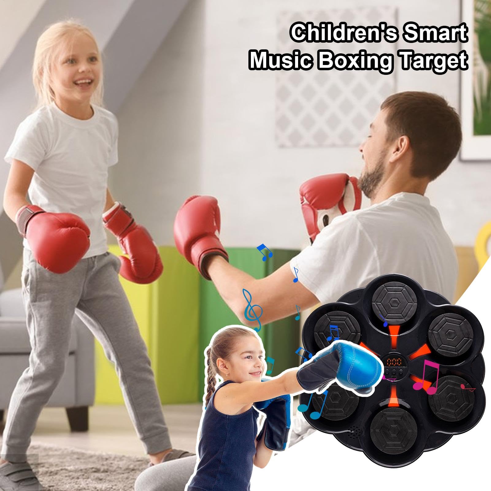 Macchina Da Boxe Musicale | Tappetino Da Boxe A Parete | Allenamento Per Adulti E Bambini