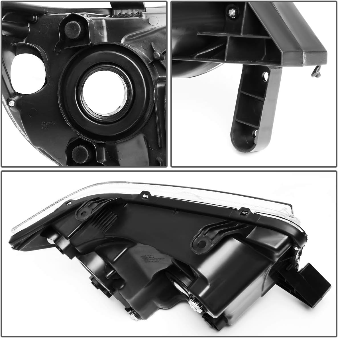 DNA MOTORING HL-OH-TT07-CH-AM Pair Chrome Housing Amber Corner Headlights Compatible with 07-13 Tundra / 08-17 Sequoia