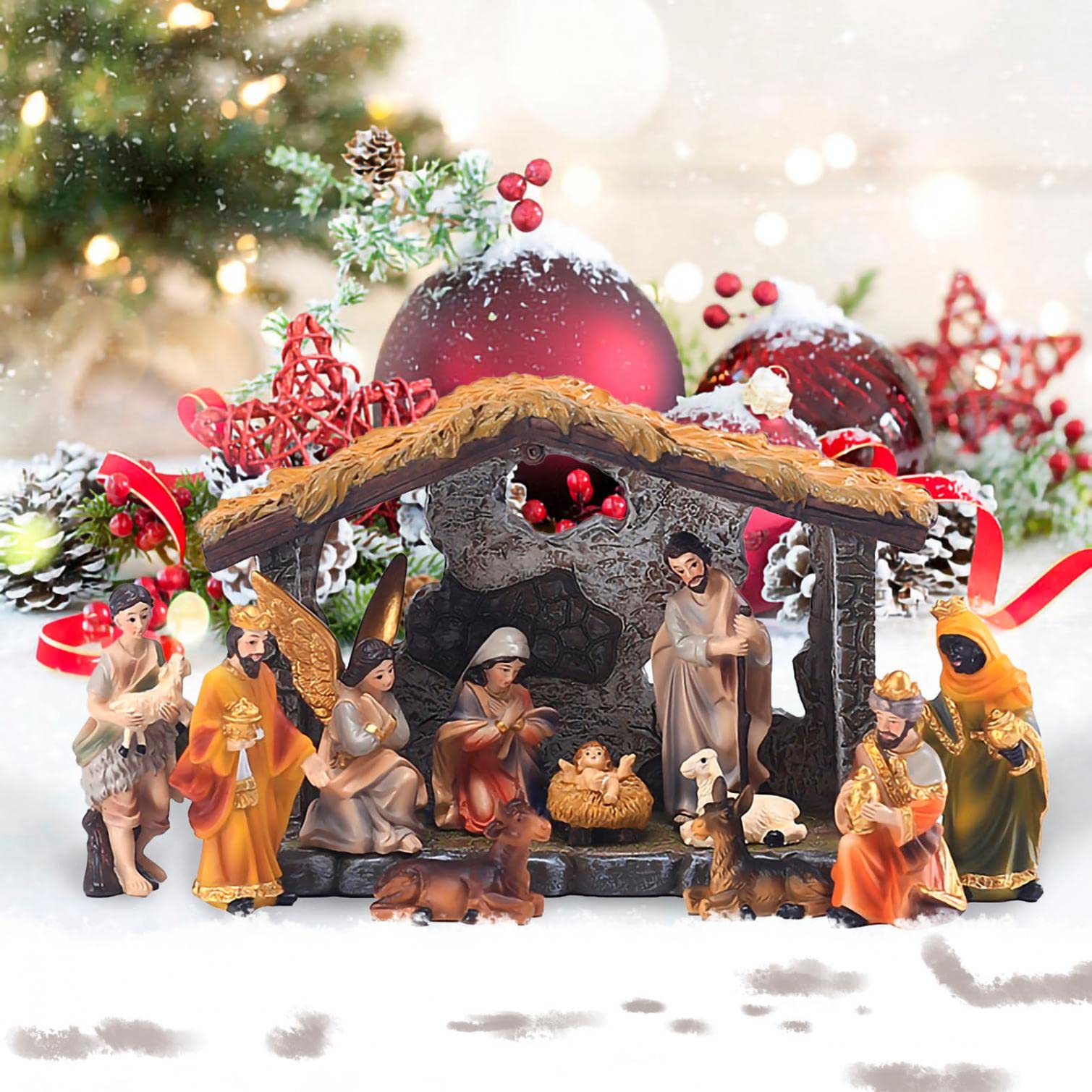 11体セット DIY・工具・ガーデン Weqizuerqi キリスト降誕シーン 11点