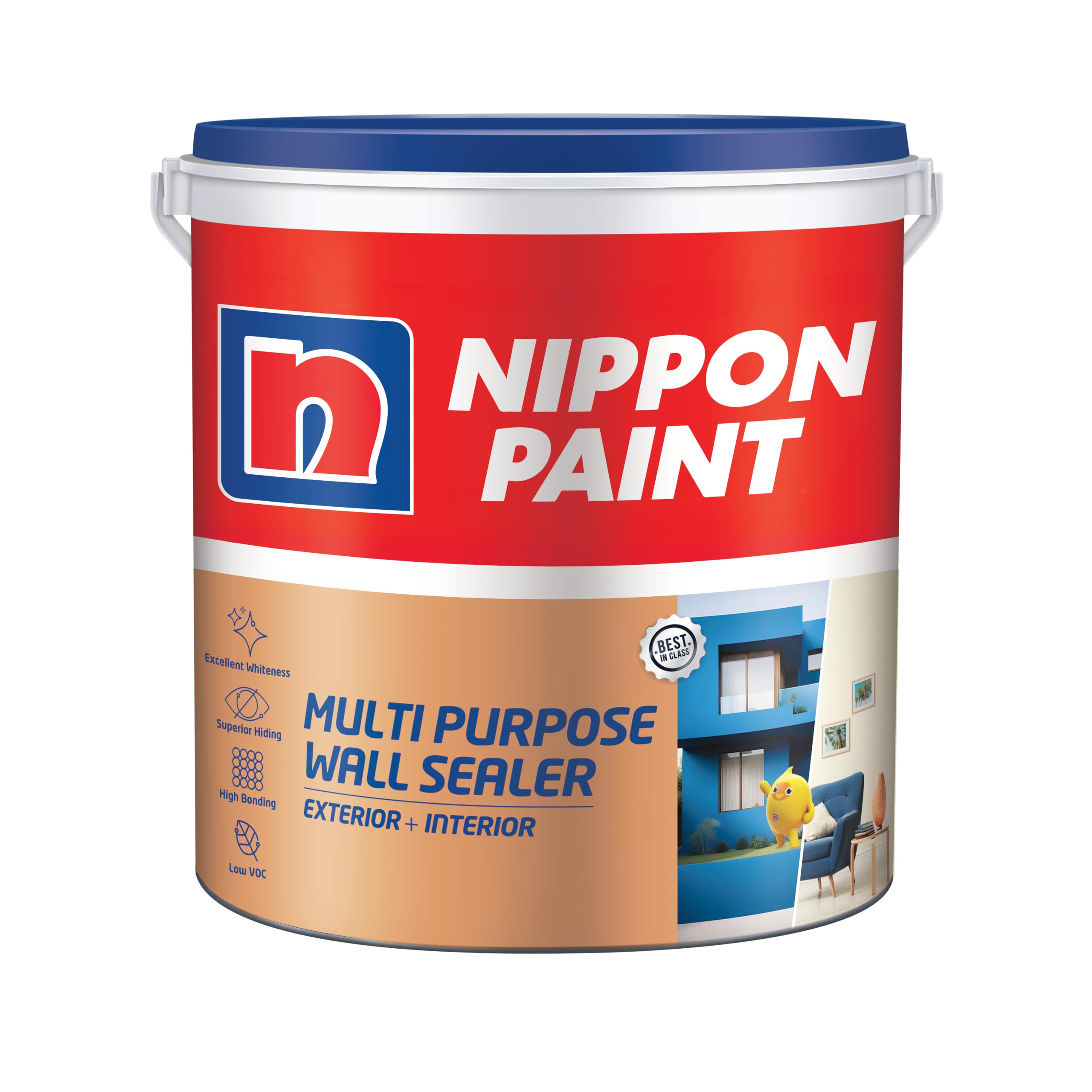 Nippon Paint Multi-Purpose Wall Sealer (1L) - Water-Based Interior & Exterior Masonry Sealer - Anti-Algal, Anti-Fungal & Excellent Topcoat Protection, Green Assured - White-image-17