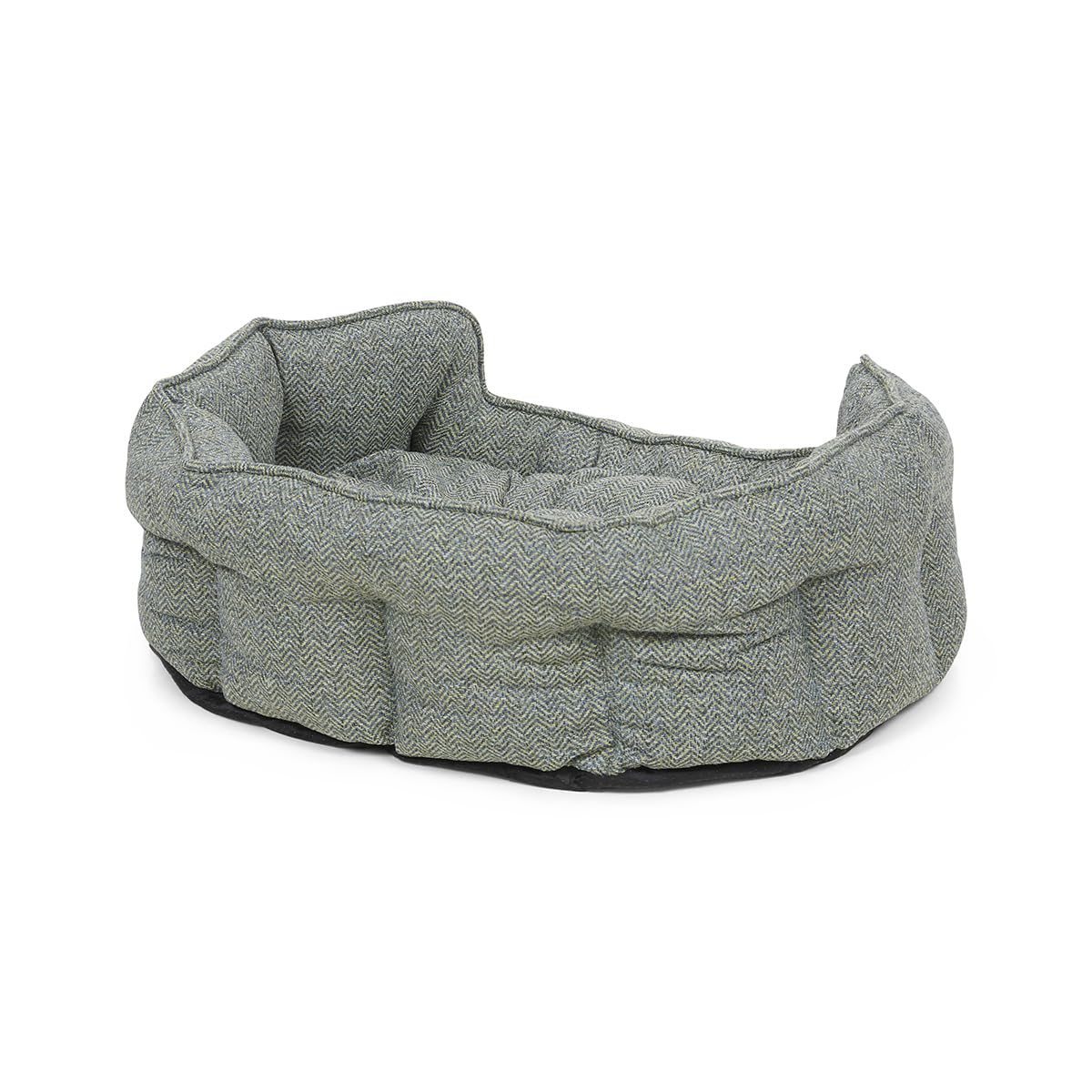Petface Sage Herringbone - Cama Ovalada para Perro con cojín extraíble, Lavable a máquina, tamaño Mediano (Paquete de 1)