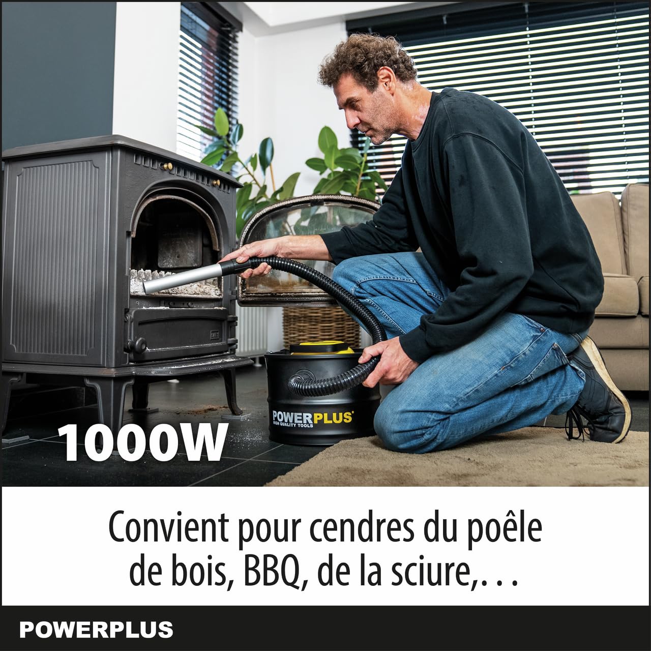POWERPLUS Vide Cendres POWX3000-1000W 15L
