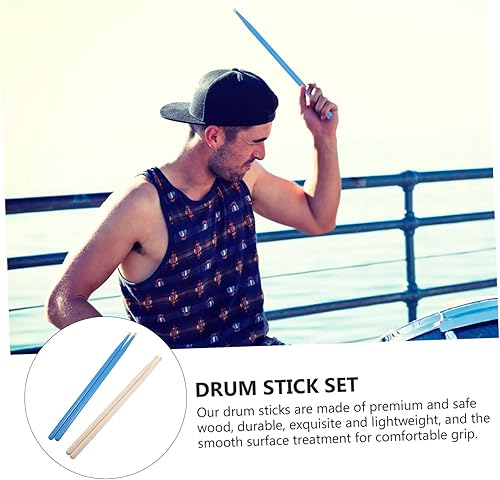 Miniatura 8 de Milisten 8 pares ligeros de percusión de jazz de batería de batería 5A, instrumentos musicales para adultos, palos de libra para ejercicio, madera a