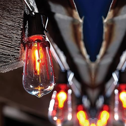 Miniatura 5 de Guirnalda de luces de Halloween para decoración al aire libre, ST40 de 10 pies, tira de luces parpadeantes de llama con 10 bombillas de lágrimas