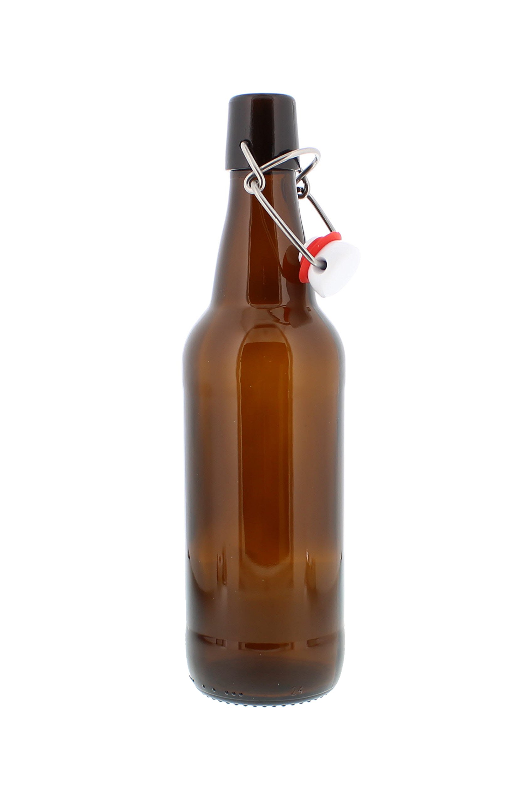 Swing Top Bottles w/Caps 16.9oz, Amber Glass, Reusable for Homebrew
