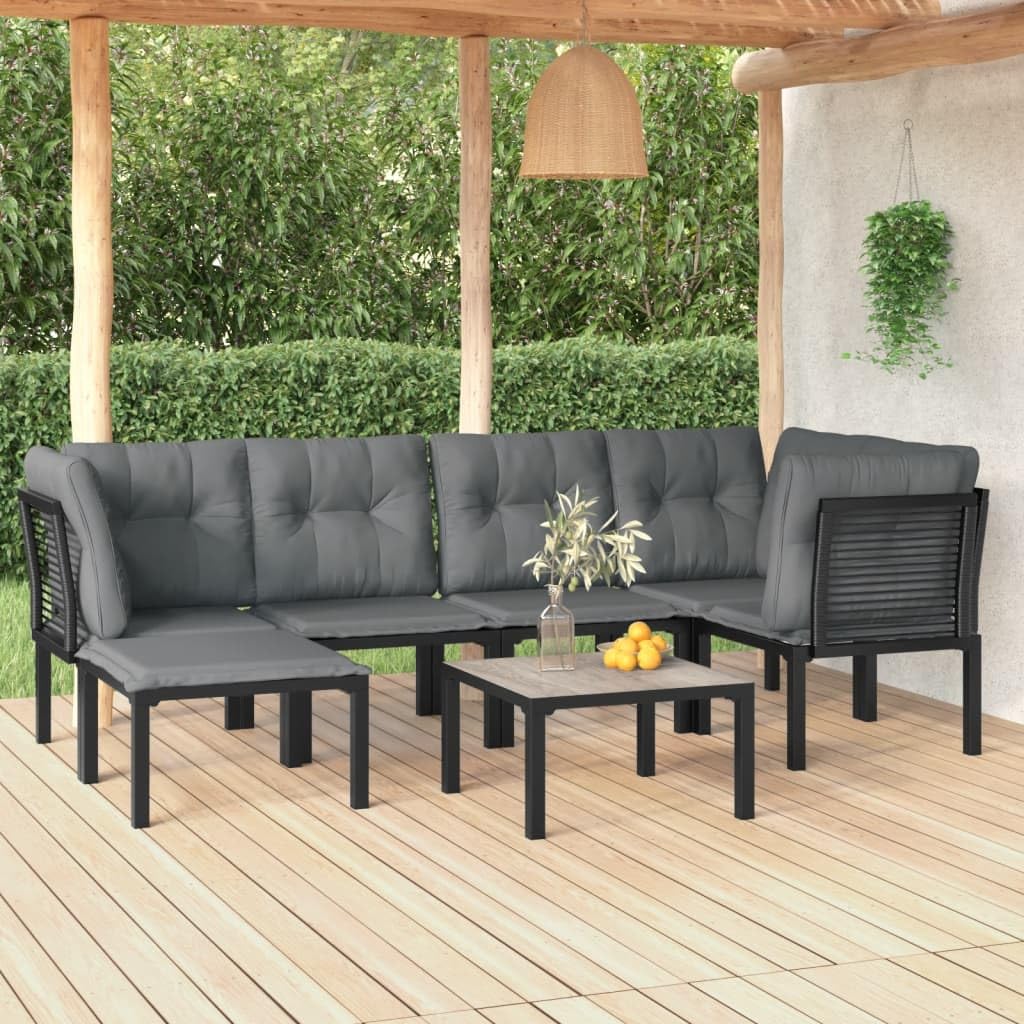 Salon de jardin en polyrotin confortable et compact pour repas sur balcon et terrasse