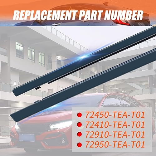 Miniatura 3 de Burlete de moldura de ventana compatible con Civic 4 puertas Sedan 2016-2021 sustituye a 72450-TEA-T01 72410-TEA-T01 72910-TEA-T01 72950-TEA-T01