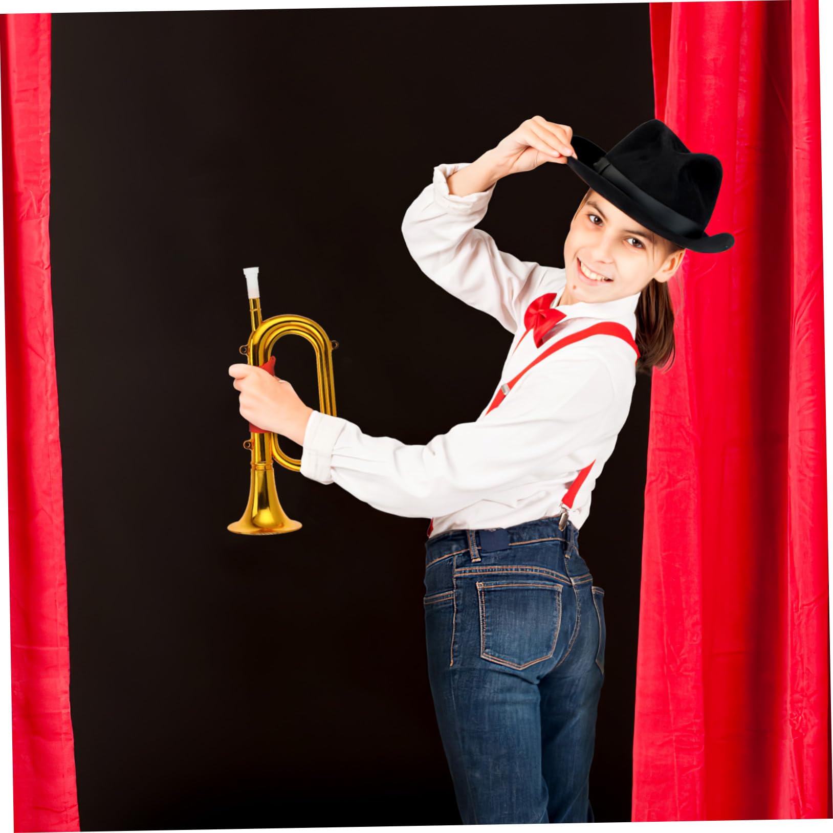 UKCOCO Trompetas De Plástico: Cornetas 13 Pulgadas Juguetes Musicales para Niños Herramienta Musical Educación Temprana Accesorio para Presentaciones En Escenarios De Fiestas.
