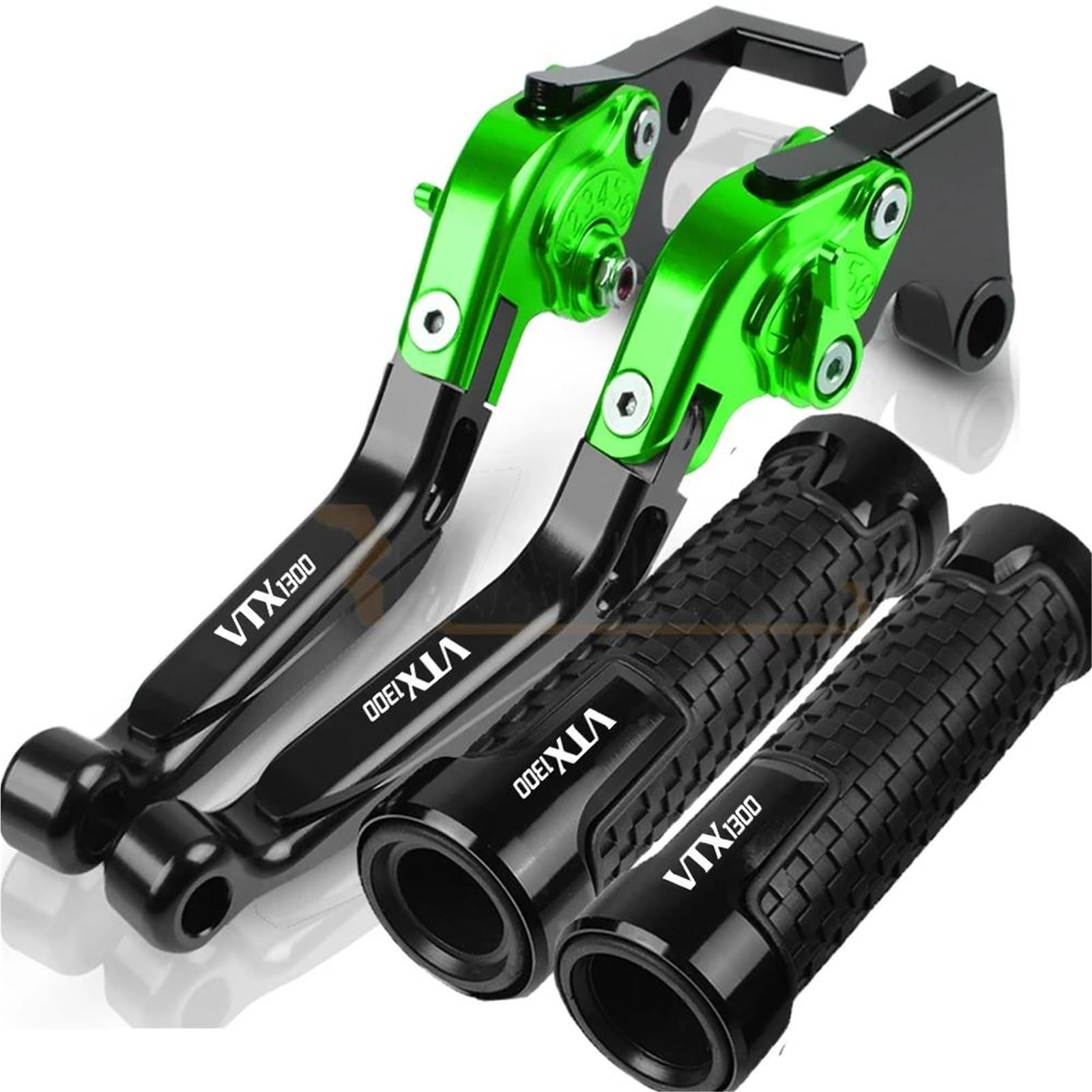 Tgvselpj Green 1 Motorcycle Part Motorcycle Parts Adjustable Pivot Brake Clutch Levers Control Handles For H-Onda Vtx1300 Vtx 1300 2003 2004-2010(Green 1)