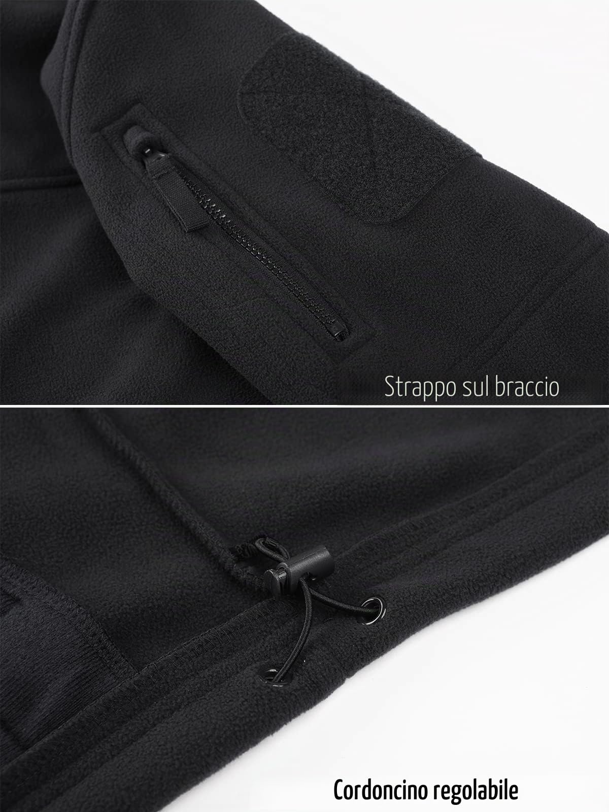 TACVASEN Giacca Invernale da Uomo Giacche Tattiche Full-Zip Jacket in Pile con Tasche con Cerniera