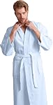 Men's Waffle Spa Bathrobe with 100% Cotton. Long, Lightweight Men Robes, Absorbent