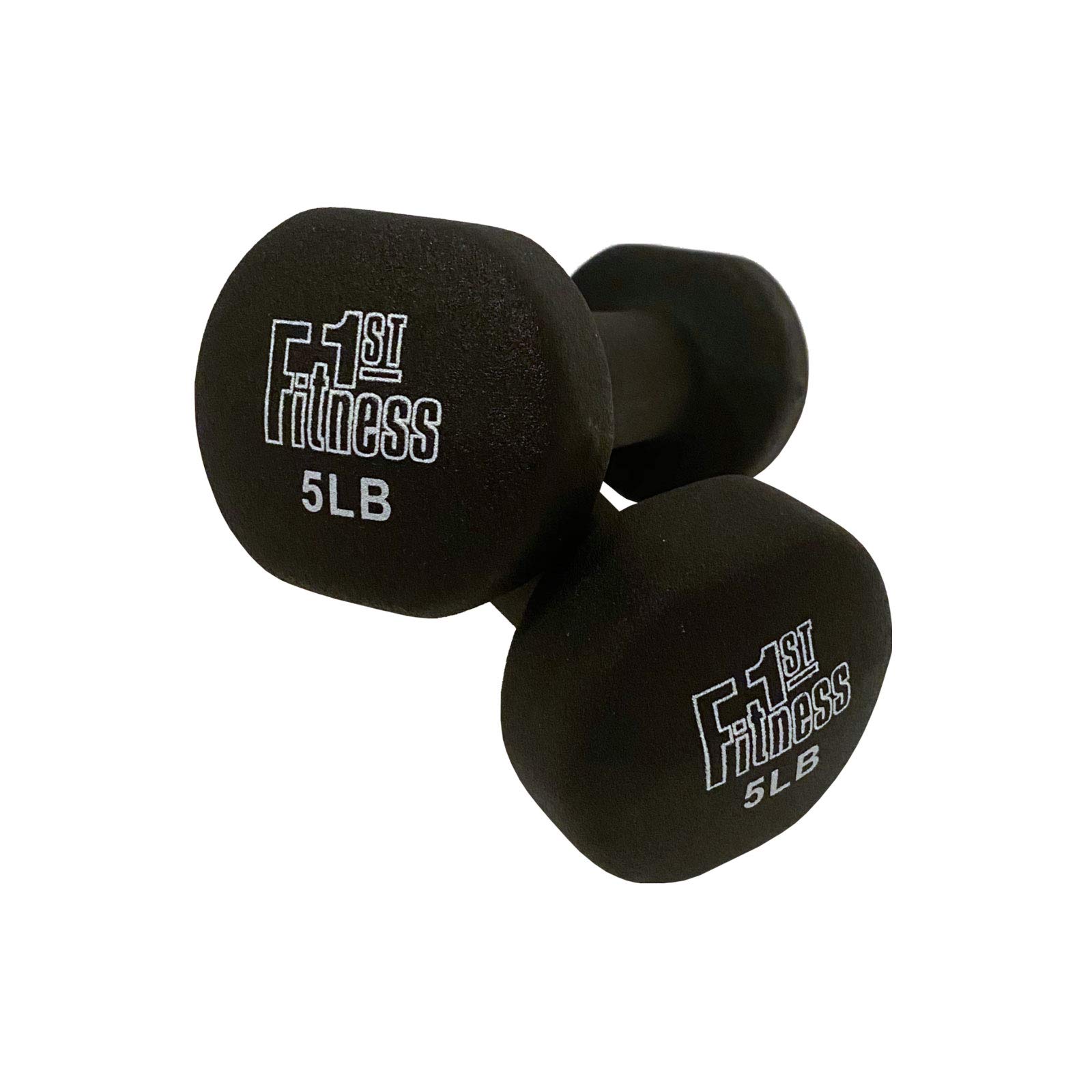 Fitness First Neoprene Dipped Dumbbells (Pairs), Black, 5 lbs