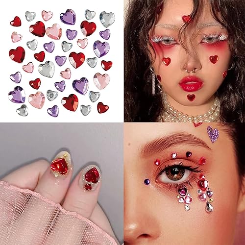Miniatura 8 de 1450 calcomanías autoadhesivas de diamantes de imitación para maquillaje, gemas de cara y ojos, perlas blancas, calcomanías para la cara, para