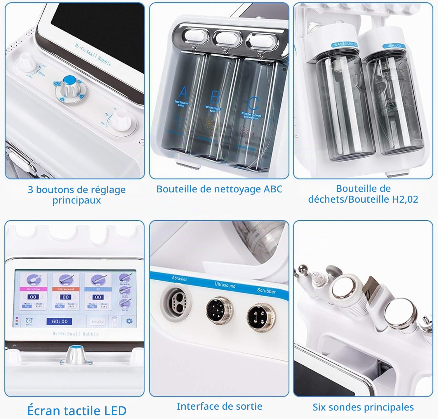 Machine Hydrofaciale Professionnelle 7 en 1, Soins de la Peau Microdermabrasion Exfoliante Petit Appareil de Bulles pour Éliminer les Rides et Points Noirs, Dermabrasion pour Maison et Salon