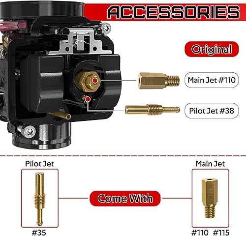 Miniatura 5 de 1PZ PW0-K24 PWK - Repuesto de carburador de 0.94 pulgadas (0.945 in) para motocicleta universal de 50 cc a 125 cc 2T 4T motor Dirt Bike ATV Quad