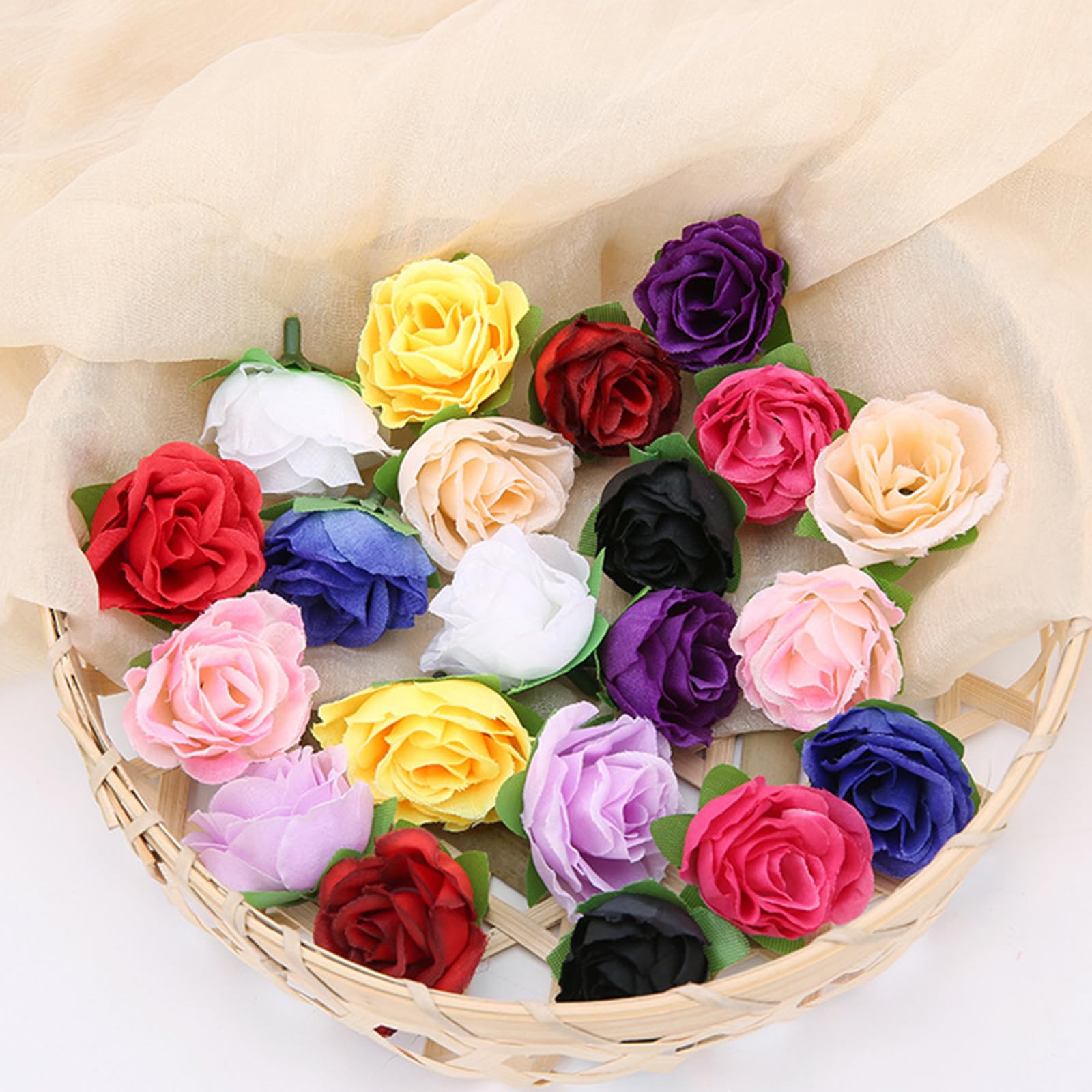 Amazon｜造花 バラ 手作り ローズ 薔薇 花のみ ブルー 50個 結婚式