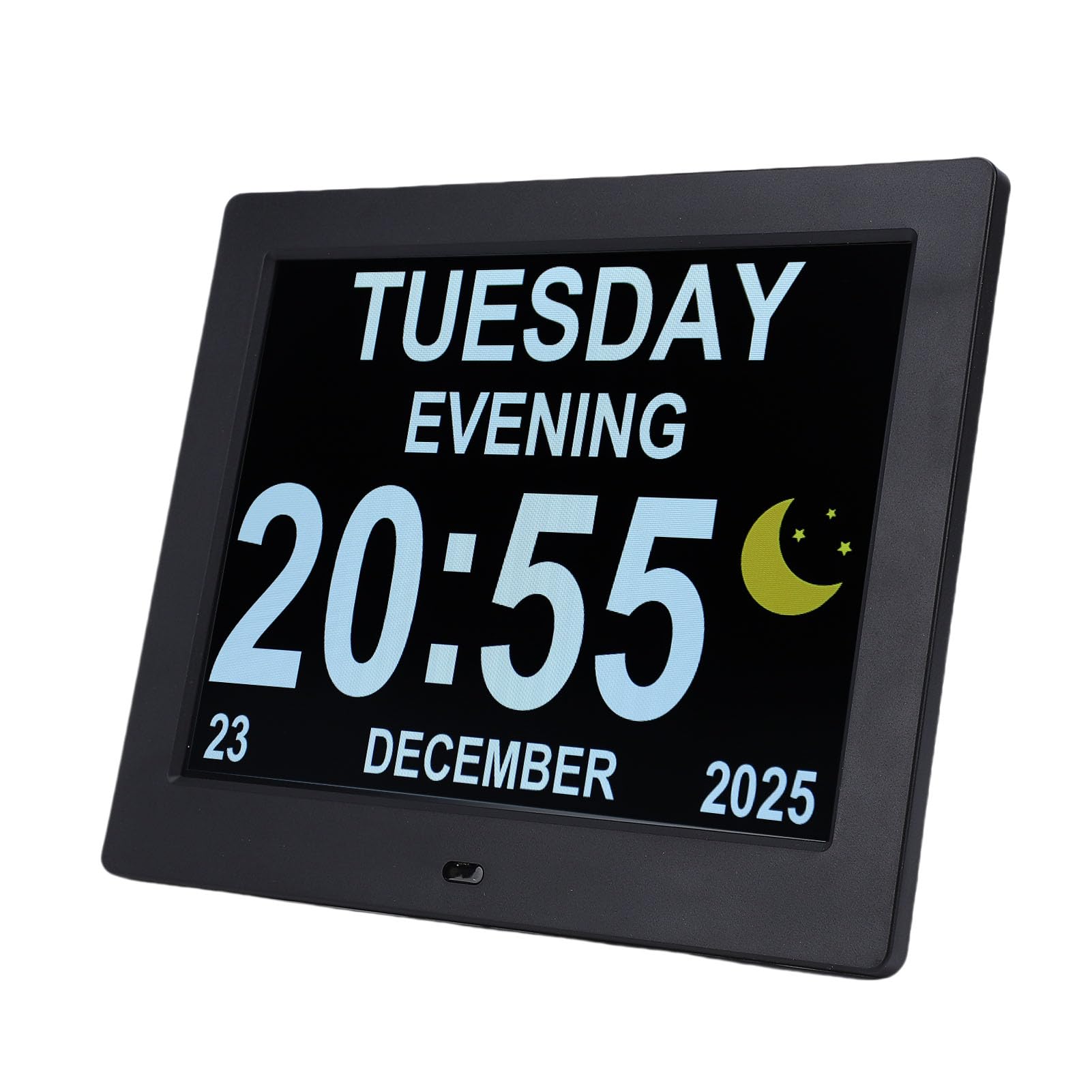 Garosa Reloj Despertador Digital de 8 Pulgadas Calendario Multifuncional con Reproducción de Imágenes Brillo Automático para Dormitorios
