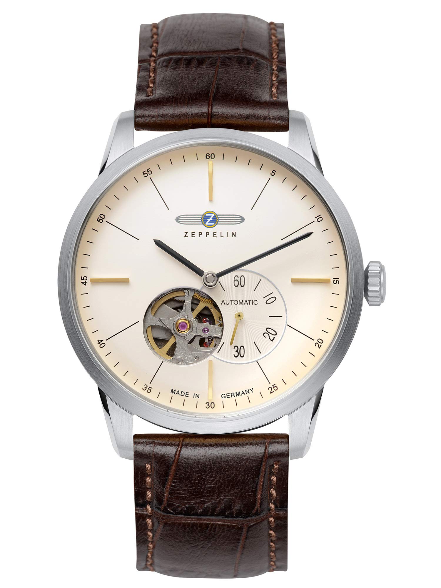 Zeppelin Leather Men 7364-5 Flatline Analog Watch, Dial Color-White, Band Color-Brown (B00NIFY37U) Amazon Price History, Amazon Price Tracker