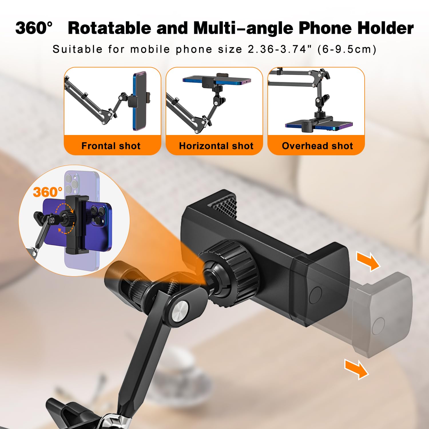 Ring Light LED 10" Avec Trépied Téléphone - Jubor - 3 Modes Lumière Pour Streaming
