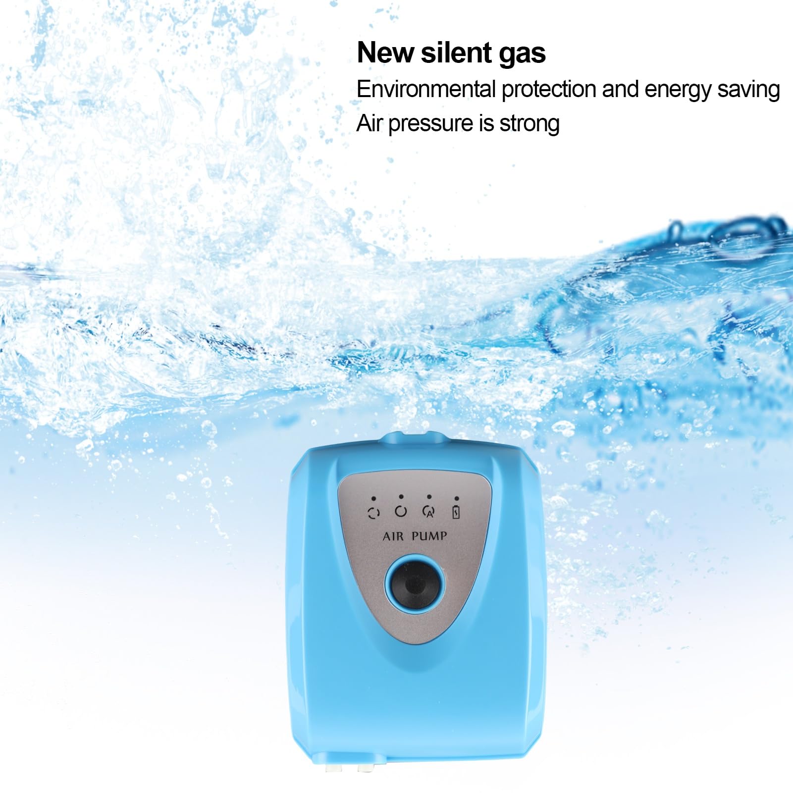 Garsent Bomba de Oxígeno Solar 1,2 L/min X 2 Flujo de Aire Fácil Instalación para Acuario Pecera con Ventosa para Reducción de Ruido