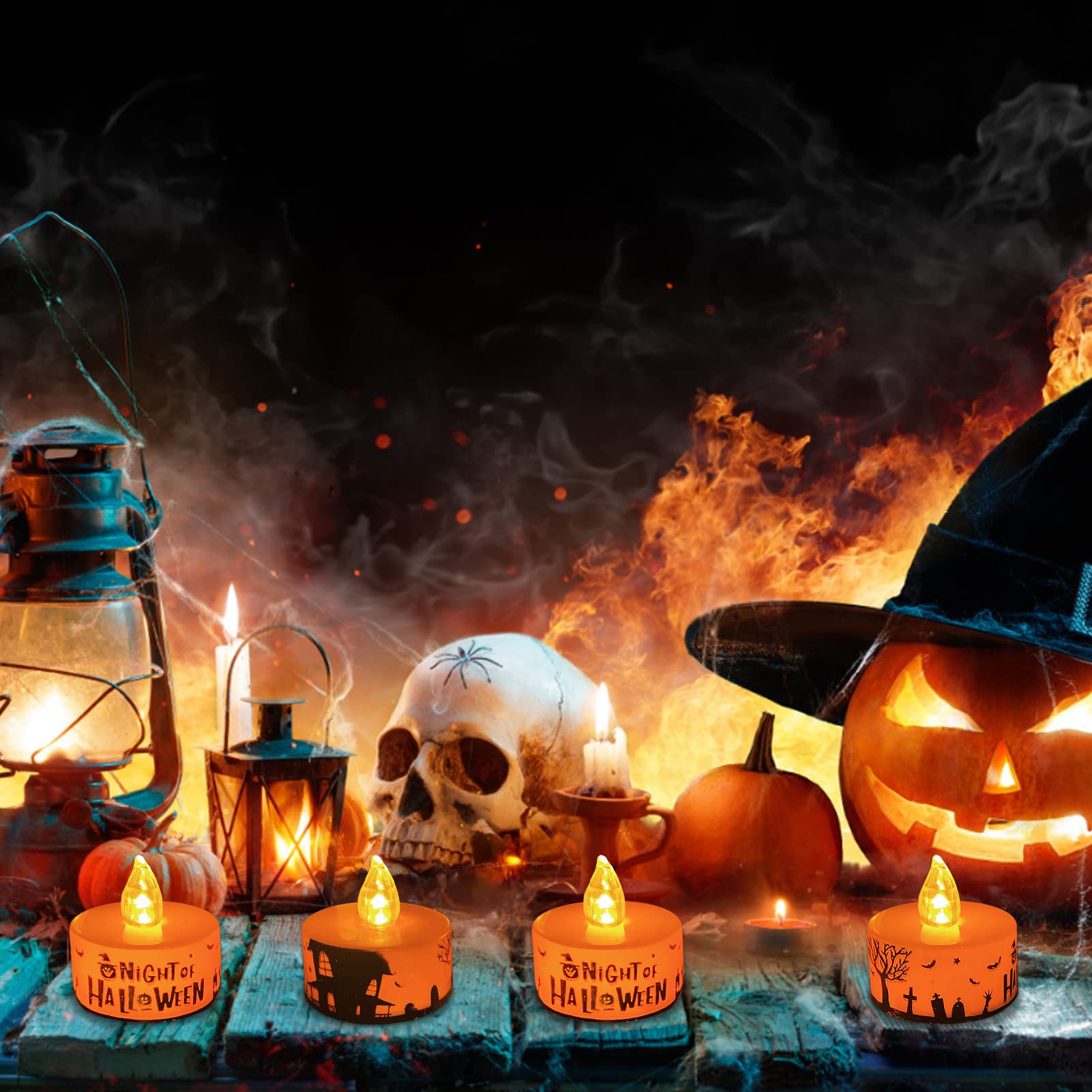 3 Pièces Citrouille Lanterne Halloween Decoration Intérieur