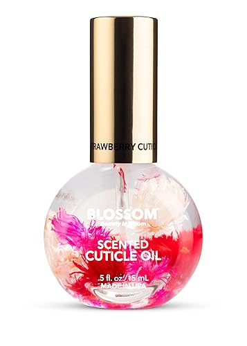Aceite perfumado Blossom para cutículas, 0.42 oz infundido con flores reales, fabricado en Estados Unidos, Strawberry disponible en Yaxa Venezuela