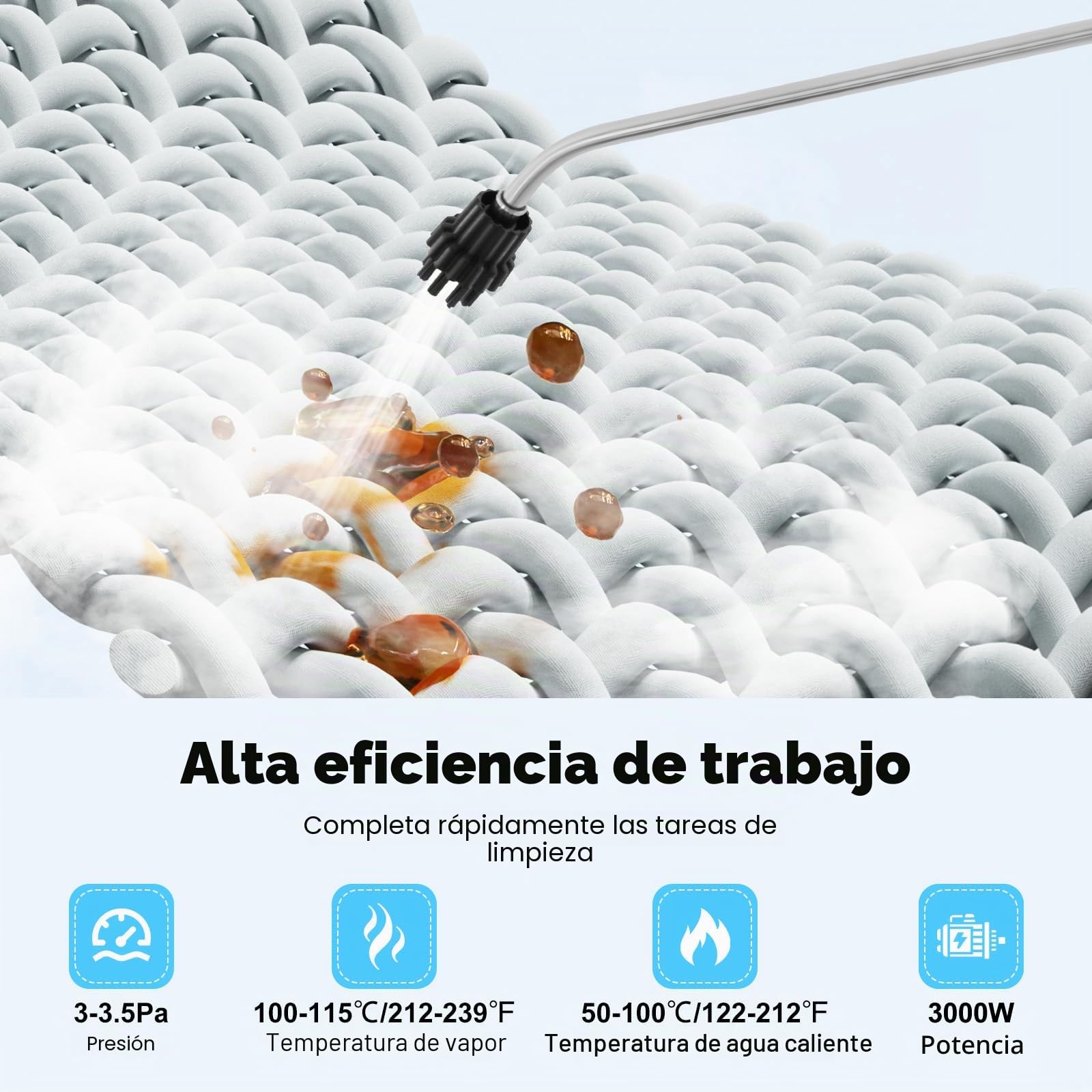 Limpiador de vapor de alta presión, 3000 W, 220 V, máquina de alta temperatura, portátil, dispositivo profesional con caja de almacenamiento para suelo y paredes