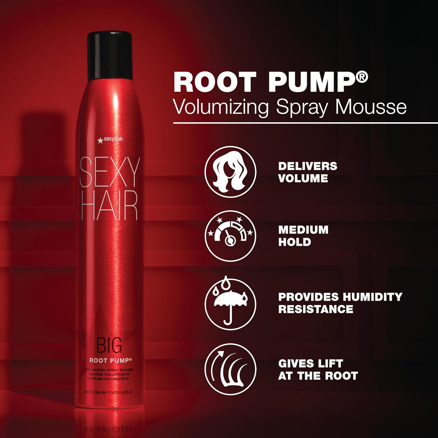 SexyHair Big Root Pump Volumizing Spray Mousse | Volume with Medium Hold | Up to 72 Hour Humidity Resistance - Image 2