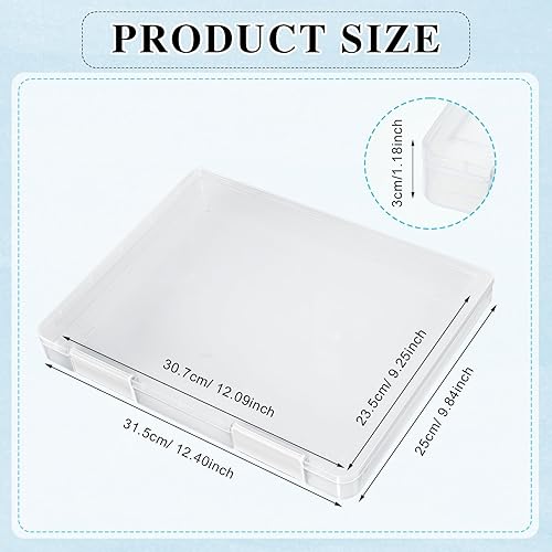 Miniatura 2 de PerKoop Caja de almacenamiento de plástico transparente A4, 6 unidades, caja de almacenamiento de plástico de papel, contenedor de almacenamiento de