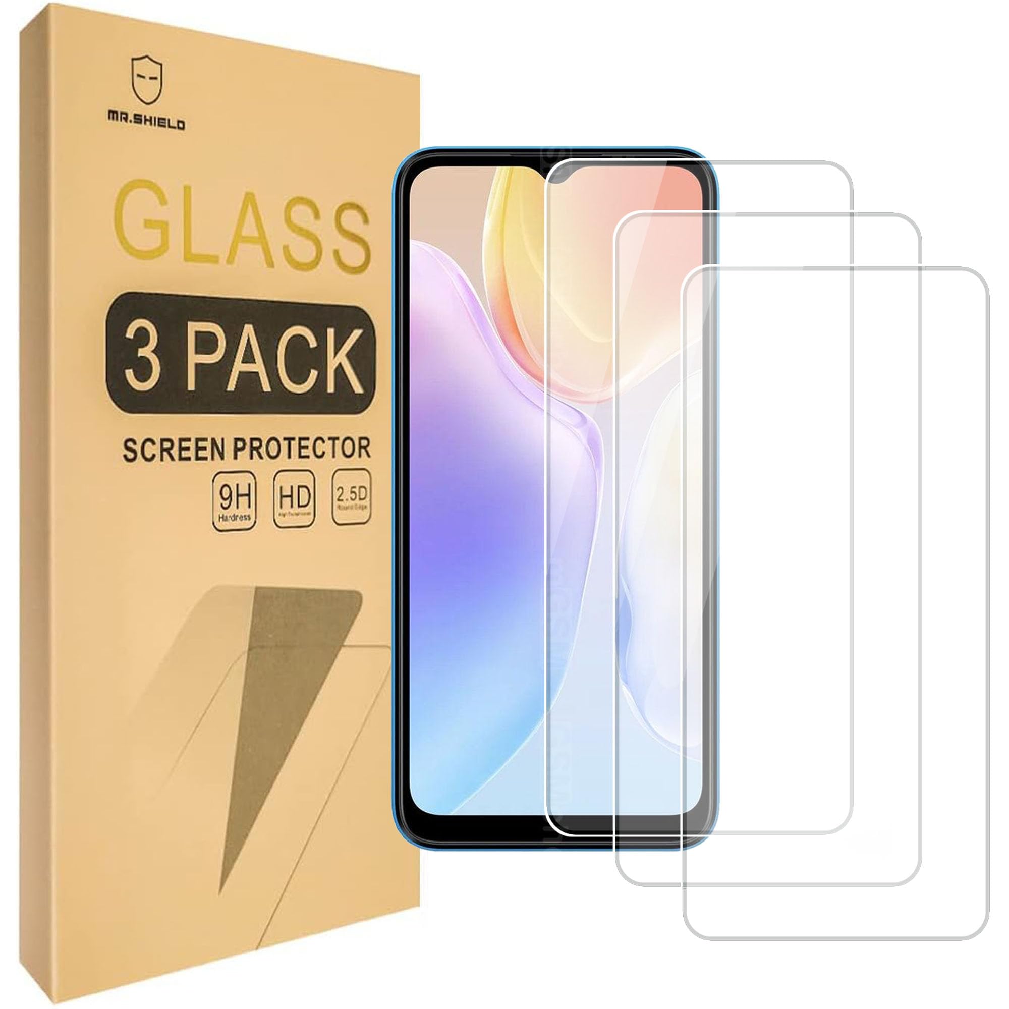(3 Pack) for Allview V10 Viper Lite Screen Protector Tempered Glass，Case Friendly [High definition Anti Scratch] [9H Hardness] Compatible with Allview V10 Viper Lite Screen Protector