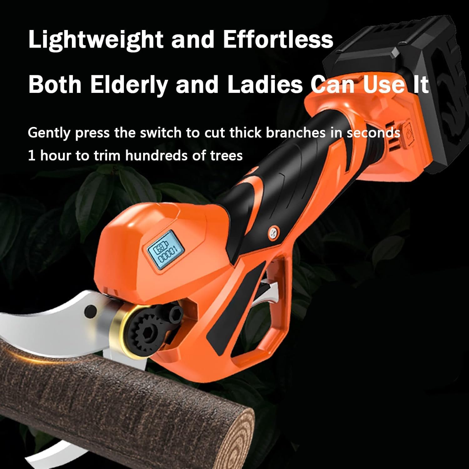 Cordless Electric Pruning Shears 21V Professional Cordless Pruner Secateurs with Extension Pole 54Mm Cutting Diameter for Tree Branch Brushes