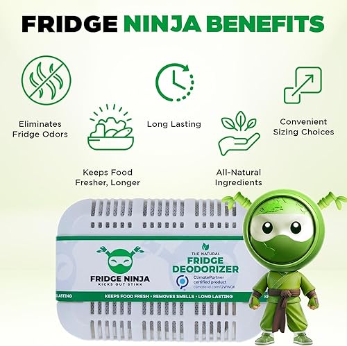 Miniatura 8 de Eliminador de olores desodorante para refrigerador, mejor que el bicarbonato de sodio, paquete XL de eliminador de olores para refrigerador y